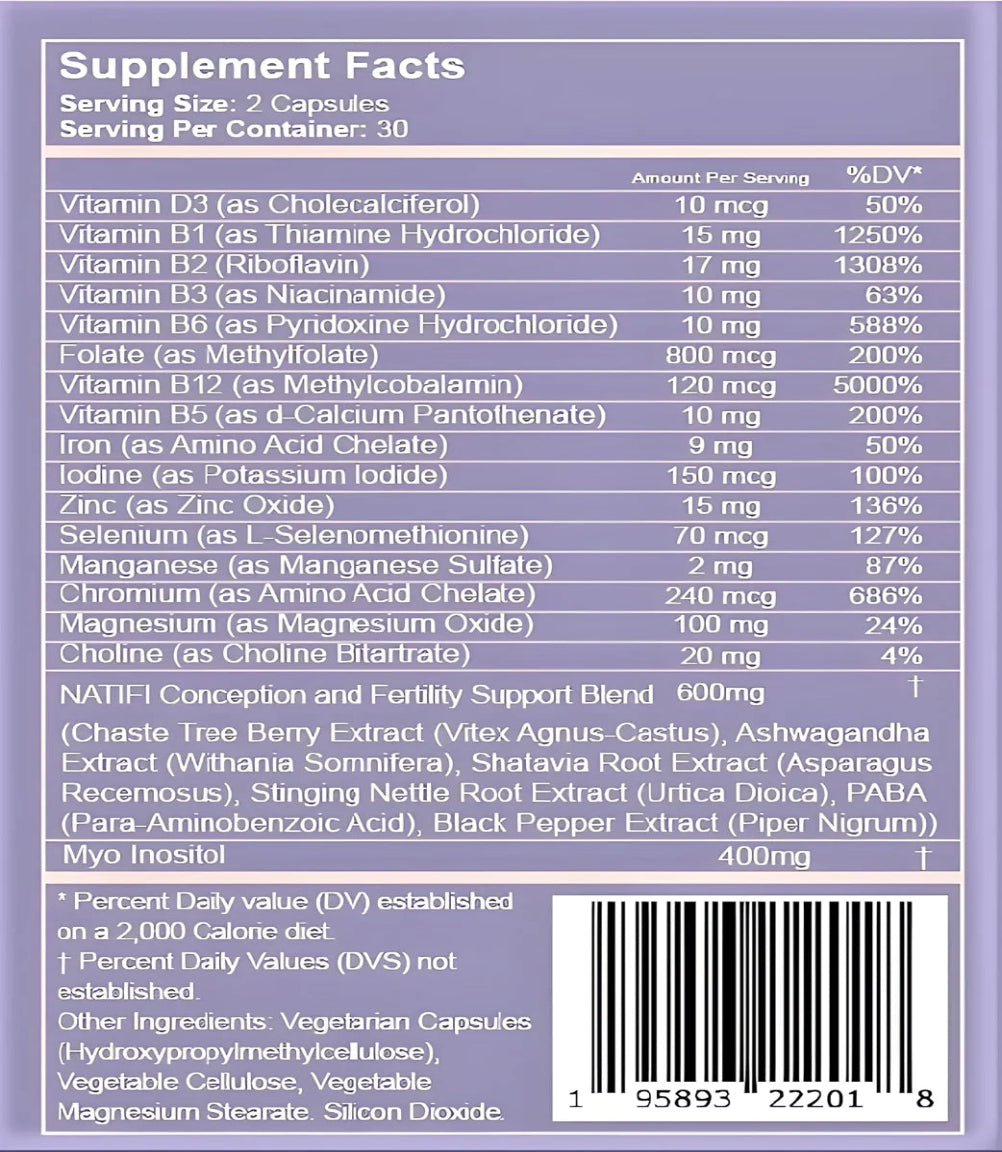 Natifi Concepción Fertilidad Vitaminas Prenatales Regulan Ciclos